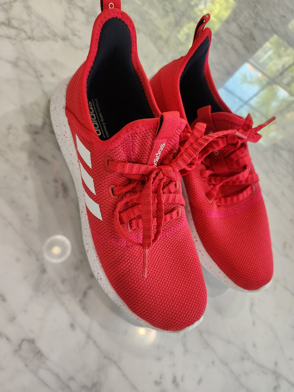 Adidas Red/White Lightweight Mesh Sneakers, BRAND NEW.